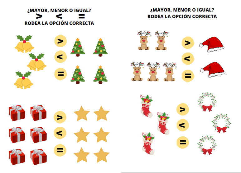 Con este recurso trabajamos y adquirimos los conceptos matemáticos de mayor que… menor que… igual que… y sus signos. El niño o niña tiene que contar los elementos de cada […]