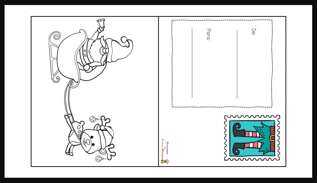 Preciosas postales navideñas para regalar a tus alumnos Hoy os comparto esta bonita colección de postales de Navidad listas para imprimir, colorear y regalar a tus alumnos, que nuestro blog amigo Actividades de Infantil y Primaria ha diseñado.