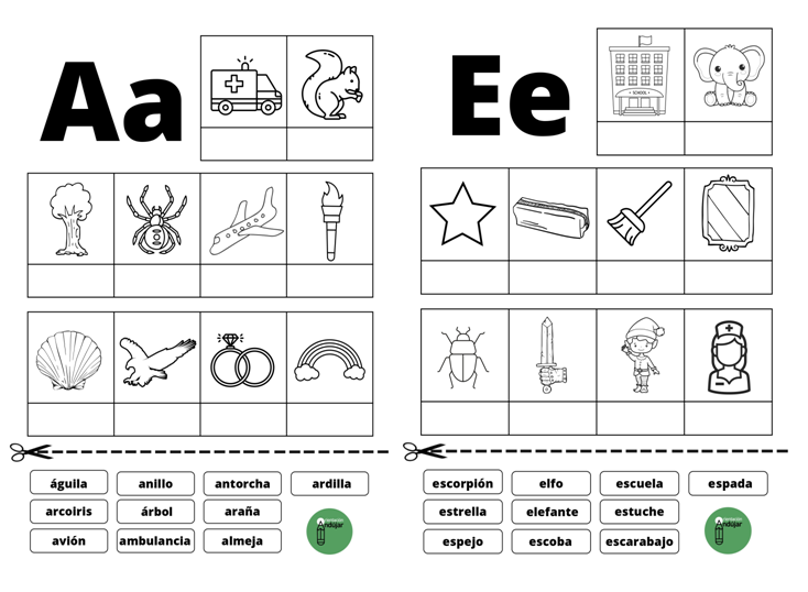 Hoy os dejamos unas fichas para trabajar las vocales con los más pequeños A  E  I  O  U Además de trabajar las vocales localizando con qué vocal empieza cada palabra, […]