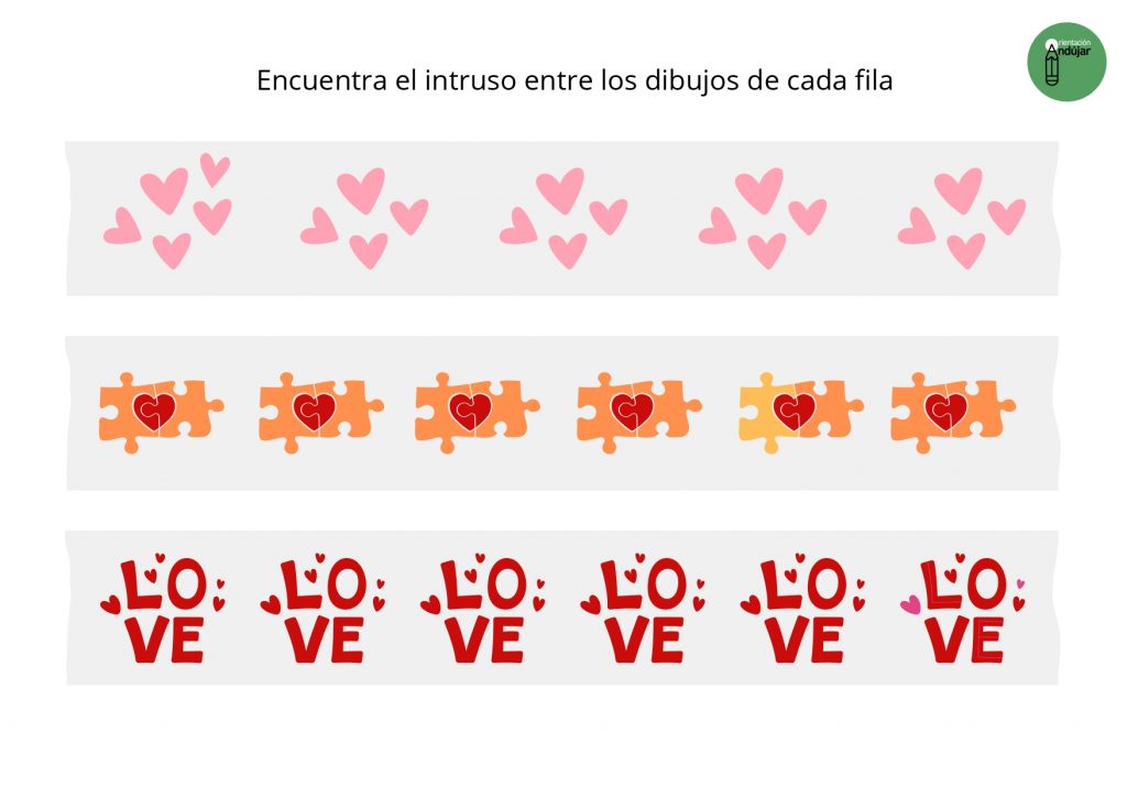 Para la celebración del DÍA DEL AMOR Y LA AMISTAD el día 14 de febrero, hemos creado este juego de atención, memoria y razonamiento para trabajar con el alumnado. Debemos […]