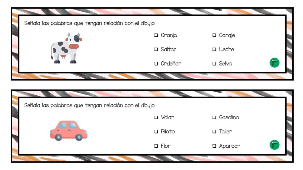 La siguiente actividad está destinada a trabajar el razonamiento verbal; éste nos permite crear relaciones entre significados de palabras. Para ello, el alumno deberá indicar las palabras relacionadas con el […]
