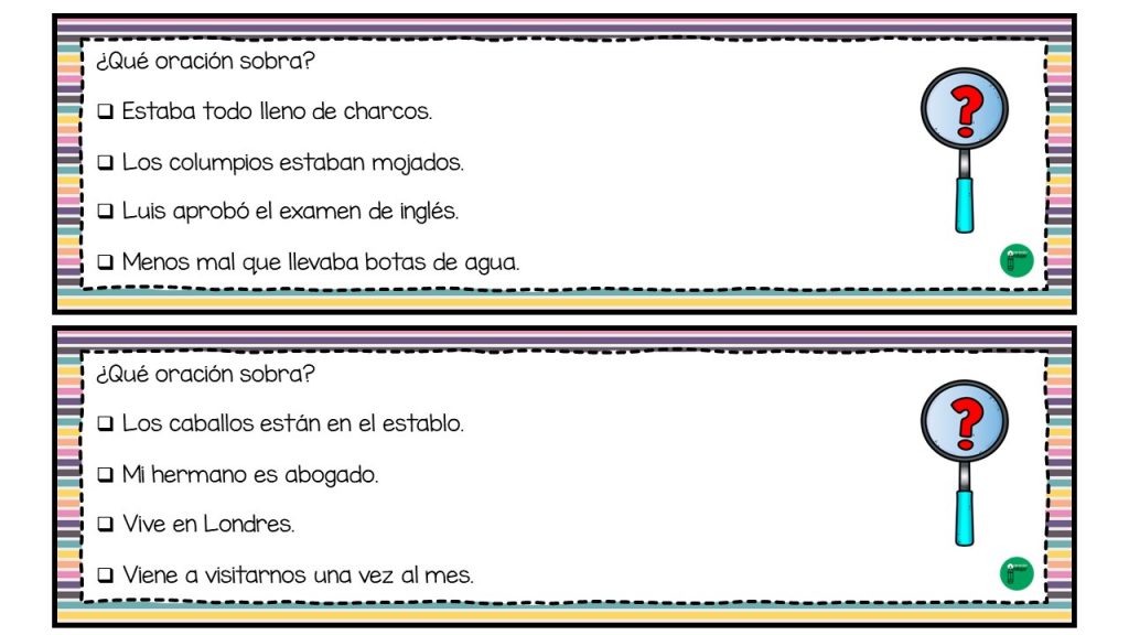 En esta actividad os hemos preparado una serie de tarjetas que contienen oraciones de las cuales 3 guardan cierta relación y nuestros alumnos/as deben de averiguar cual es la oración […]
