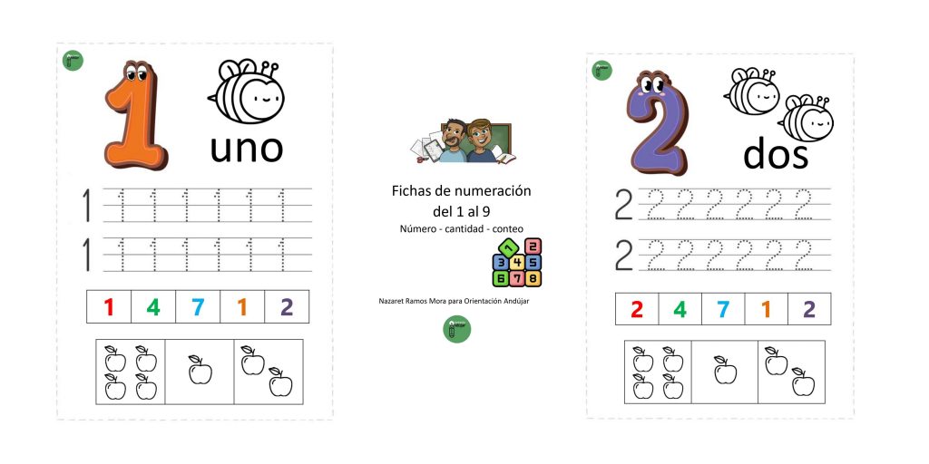 Hoy os dejamos unas bonitas fichas de numeración del 1 al 9 para trabajar la escritura de la grafía, numeración, conteo, identificación del número… Es un recurso esencial para introducir […]