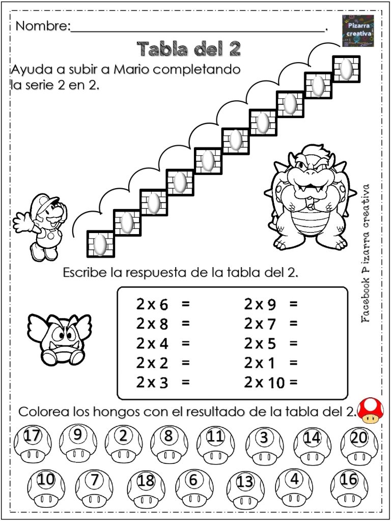 Tabla Del 8 Y 9 Mario Bros Aprende las tablas de multiplicar con Super Mario tu mejor amigo