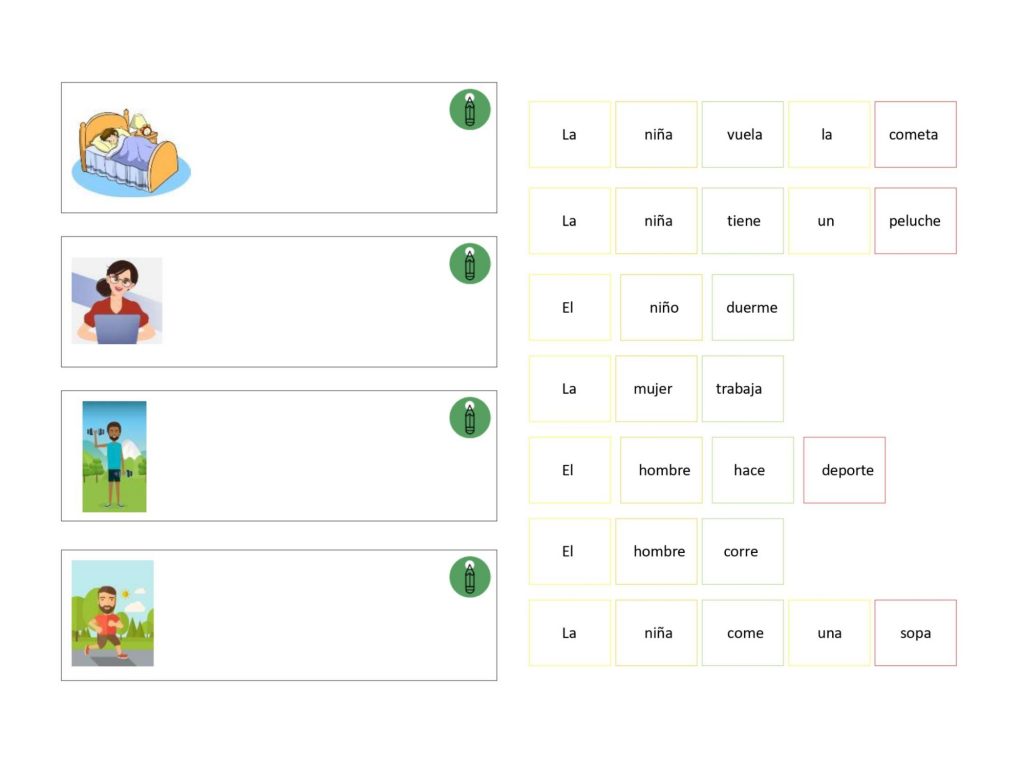 Para aprender y practicar la formación correcta de frases u oraciones, hemos creado este genial recurso. Cada categoría gramatical tiene un color o colores de tarjeta: Artículos : amarillo  Nombres […]