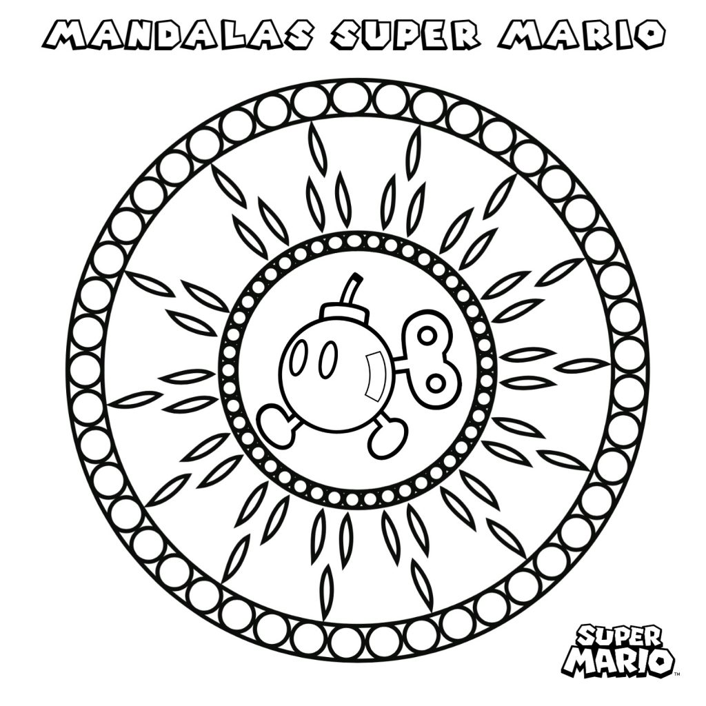 Nuevas mandalas colorea y diviertete con Mario Bross y sus amigos