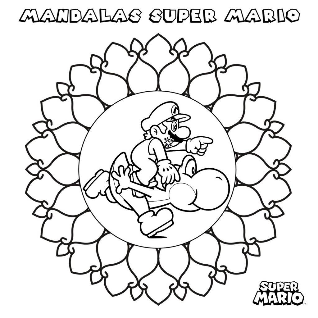 Nuevas mandalas colorea y diviertete con Mario Bross y sus amigos