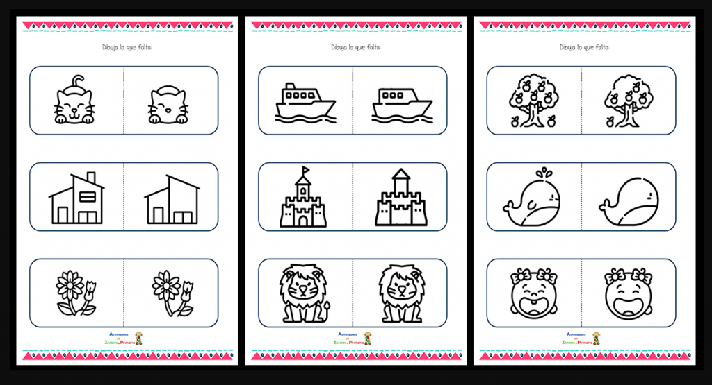 Nuevas fichas para trabajar la atención, la orientación espacial, la proporcionalidad y la percepción visual . En esta ocasión nuestros alumnos deben de completar el dibujo igual al modelo para […]