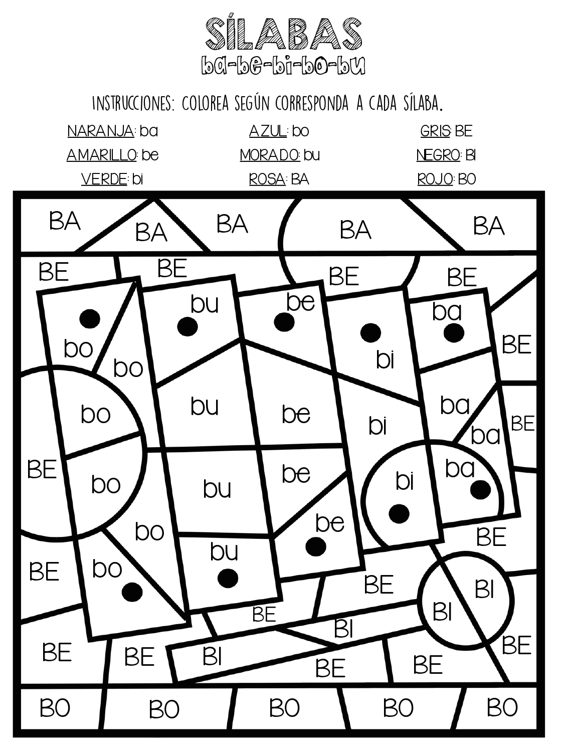 Colorea La Sílaba Según El Modelo. Sílabas Trabadas - Aula PT