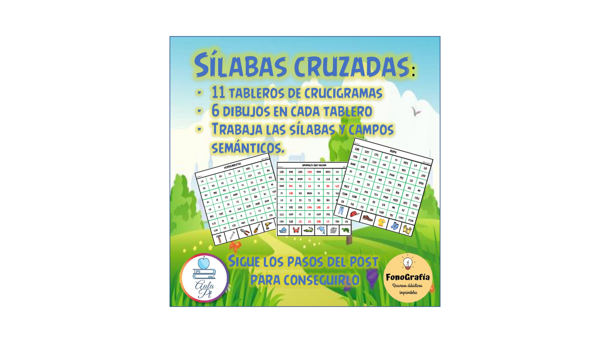 Sílabas cruzadas Juego para trabajar la atención, la conciencia ...