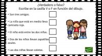 Os dejamos estas divertidas fichas en la que nuestros alumnos /as han de observar una imagen y señalar si la oración es verdadera o falsa. Lo más importante de esta actividad va […]