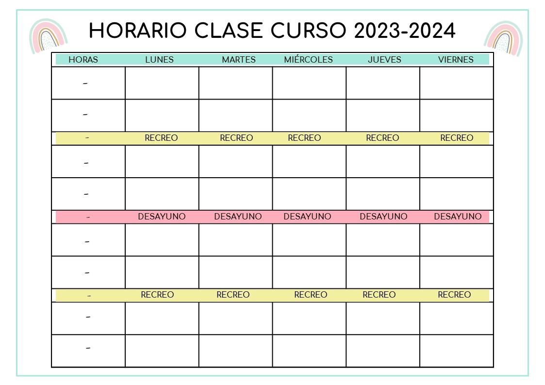 HORARIOS EDITABLES MULTIPLES FORMATOS PARA ADAPTARLOS POWER POINT 20232024