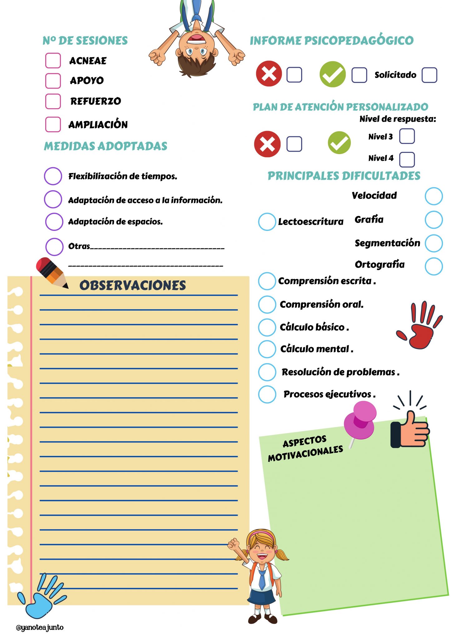 Tabla Neae Cuaderno registro alumnado Neae ideal lomloe -Orientacion Andujar