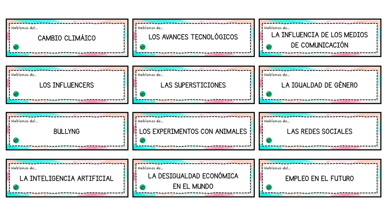 Tarjetas conversacionales para iniciar debates en clases de secundaria