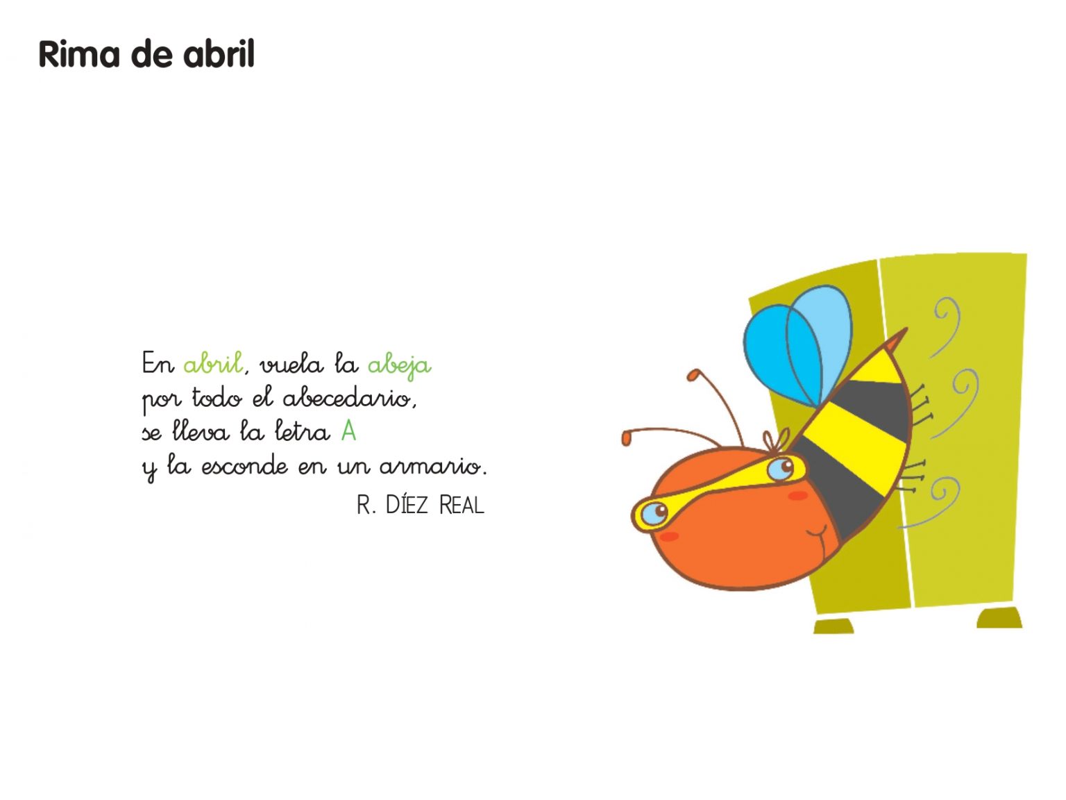 Un mes una rima especial para infantil 3 años -Orientacion Andujar