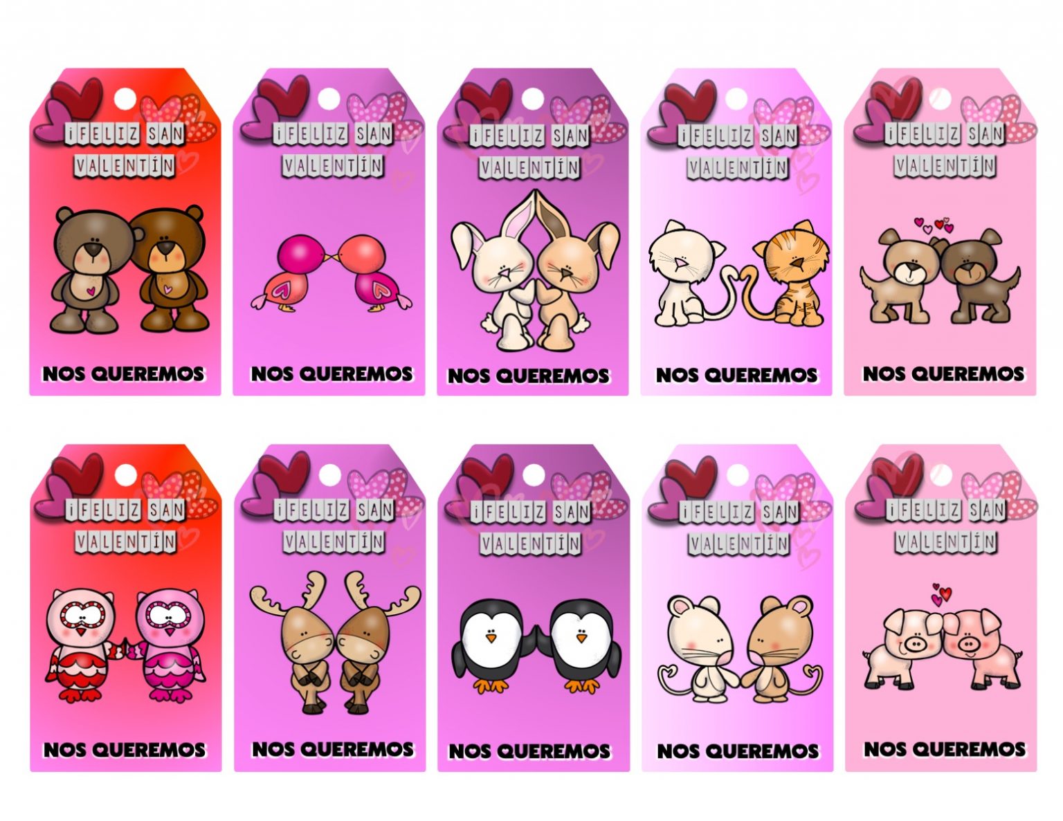 Stickers De San Valentín Sticko - Corazones, Besos, Cupido Y Más, Multicolor
