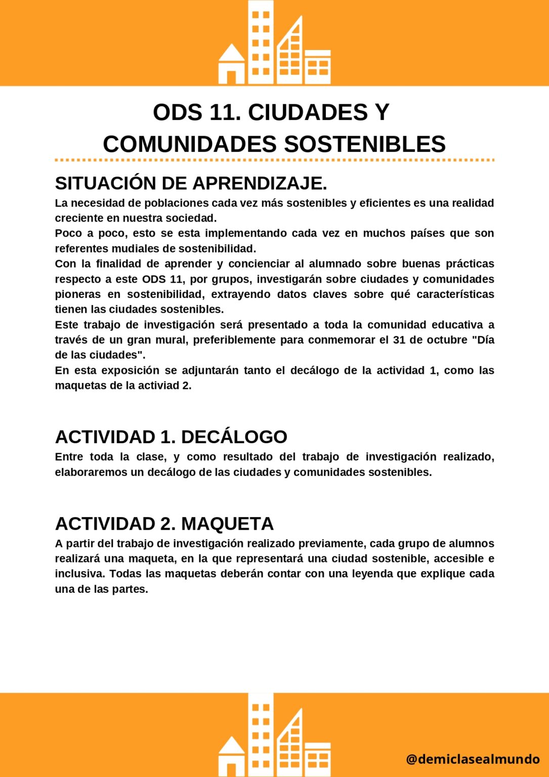 17 propuestas de Situaciones de Aprendizaje sobre cada uno de los ODS ...