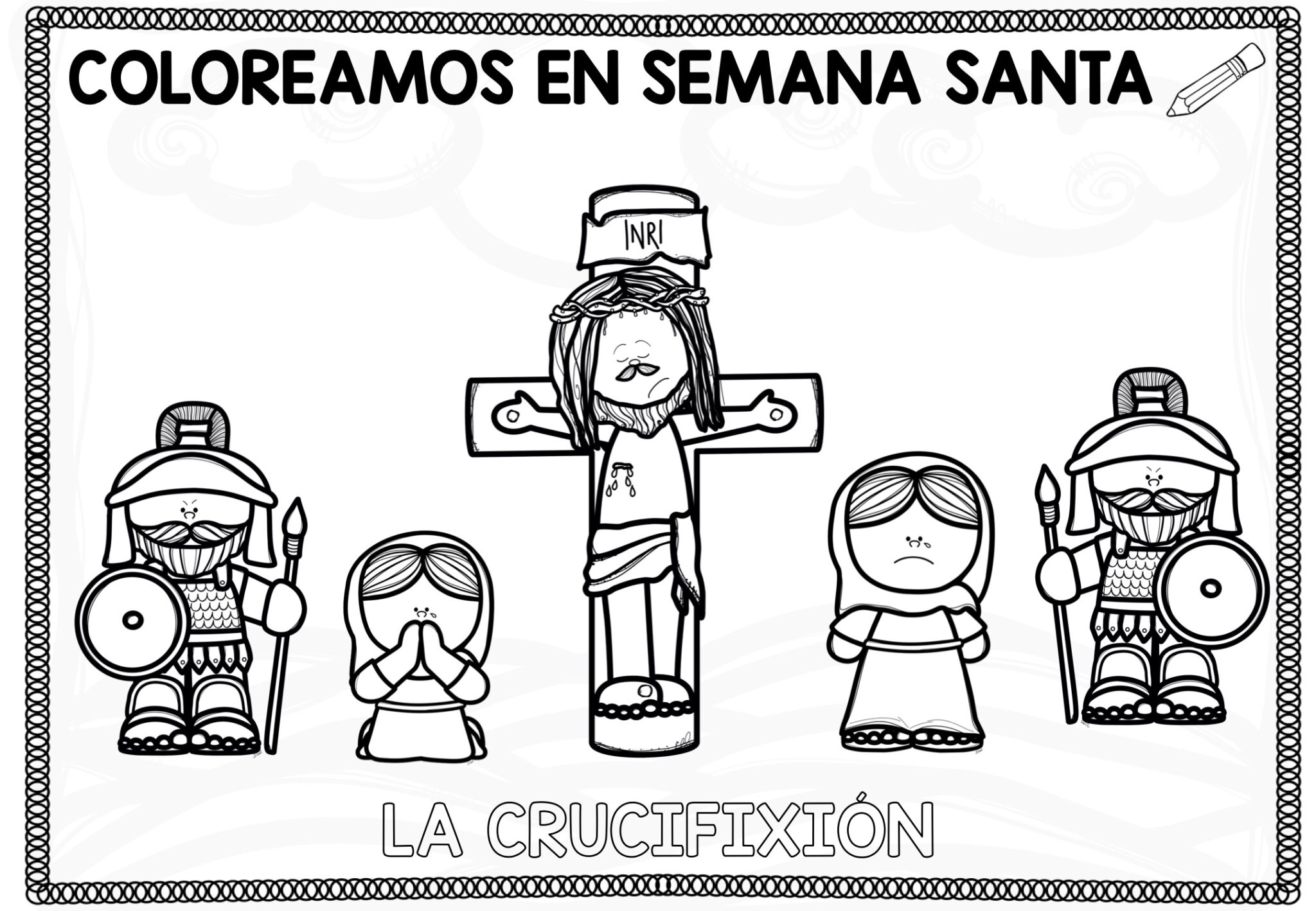 Colección de imágenes para colorear en Semana Santa -Orientacion Andujar