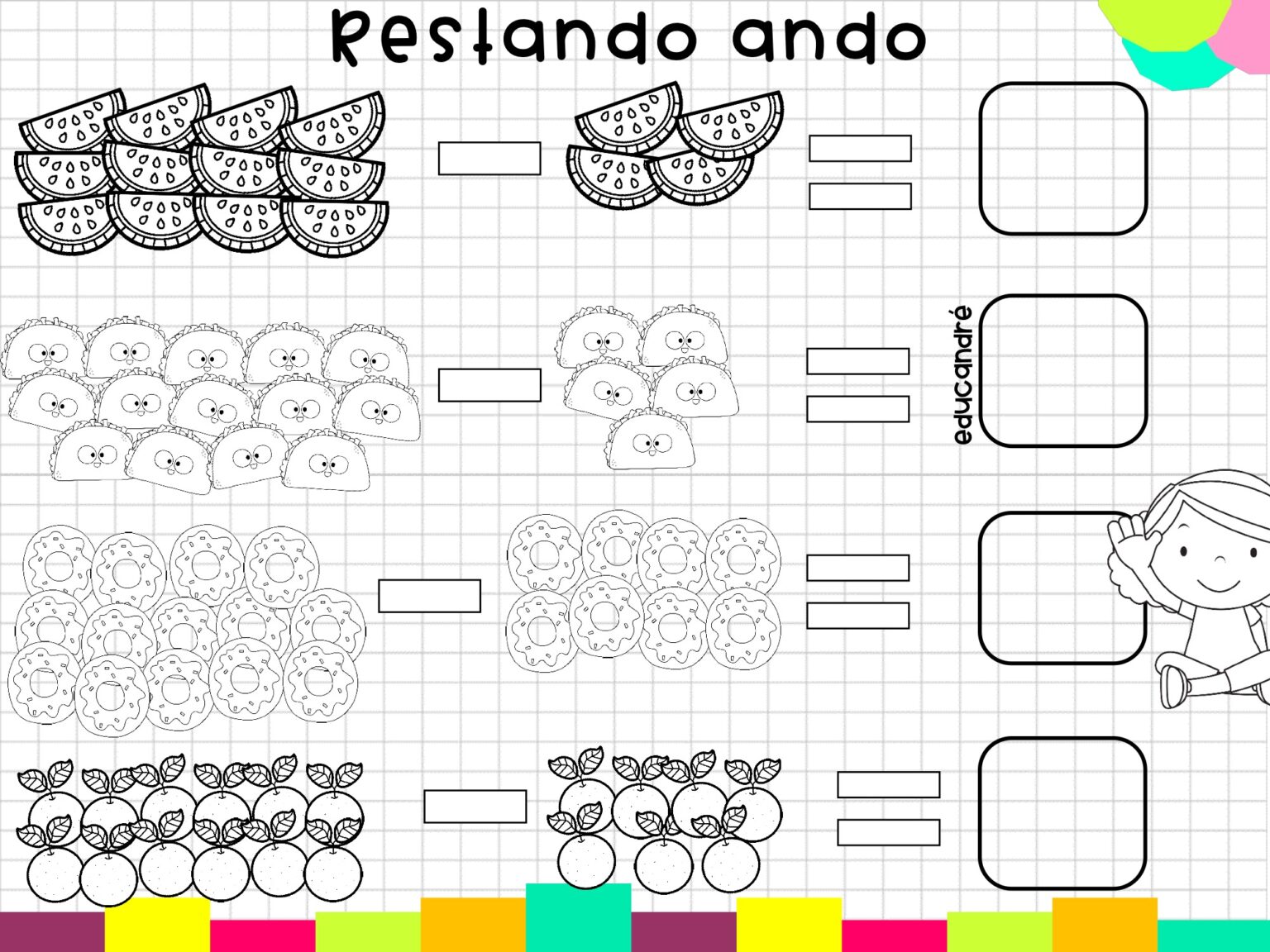 BONITAS FICHAS PARA TRABAJAR LAS SUMAS Y LAS RESTAS -Orientacion Andujar