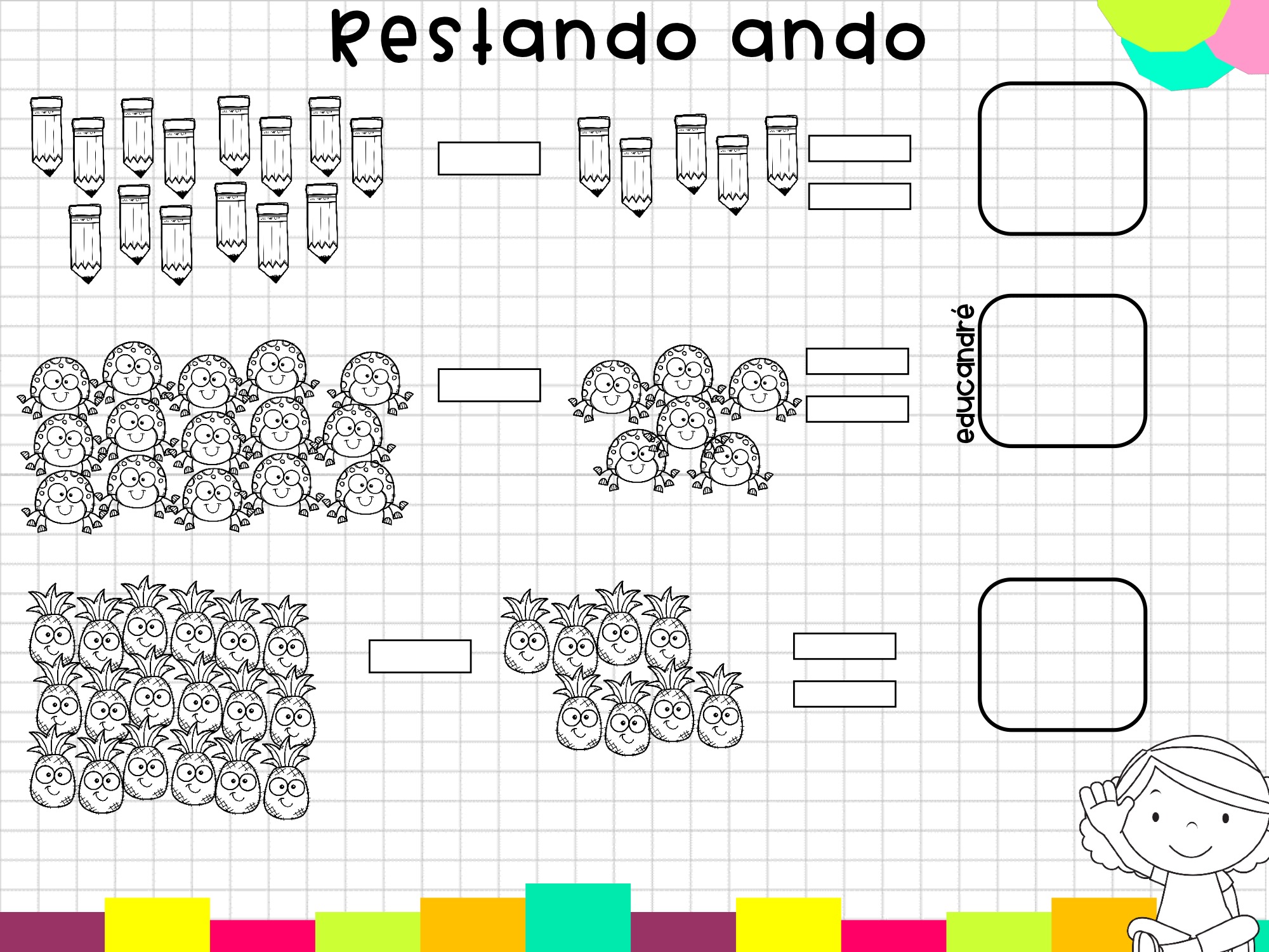 BONITAS FICHAS PARA TRABAJAR LAS SUMAS Y LAS RESTAS -Orientacion Andujar