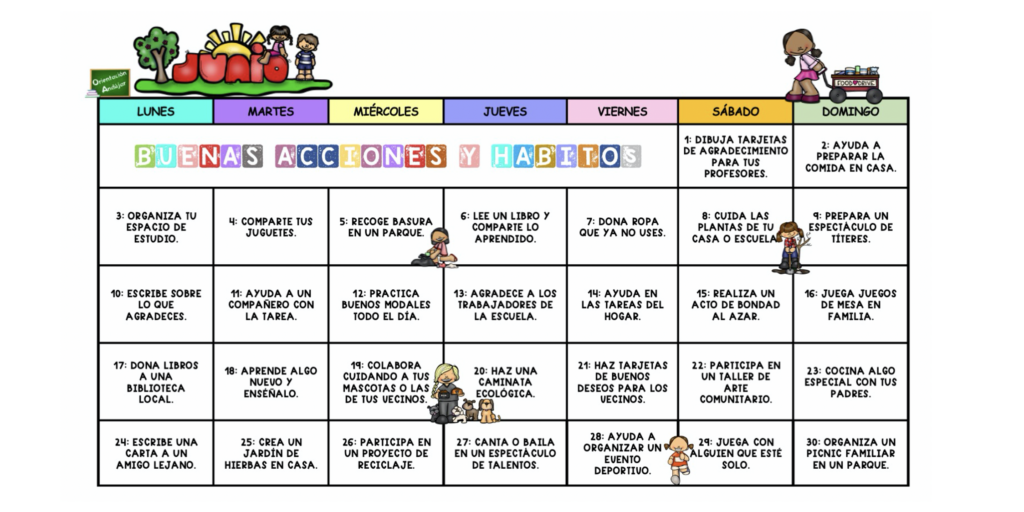 Fomentar hábitos positivos y buenas acciones en los niños es fundamental para su desarrollo integral. En Orientación Andujar, hemos diseñado un «Calendario de Buenas Acciones y Hábitos para Junio 2024» […]