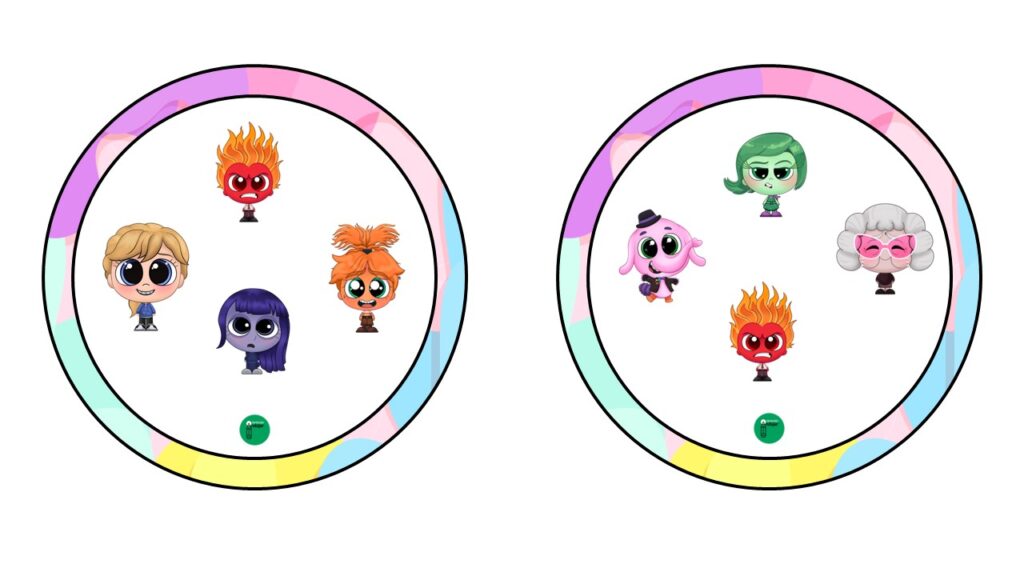 Divertido dobble con los personajes de Intensamente -Orientacion Andujar