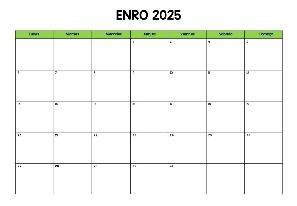 Calendarios mensuales curso 2024 2025 minimalista editable orientacion
