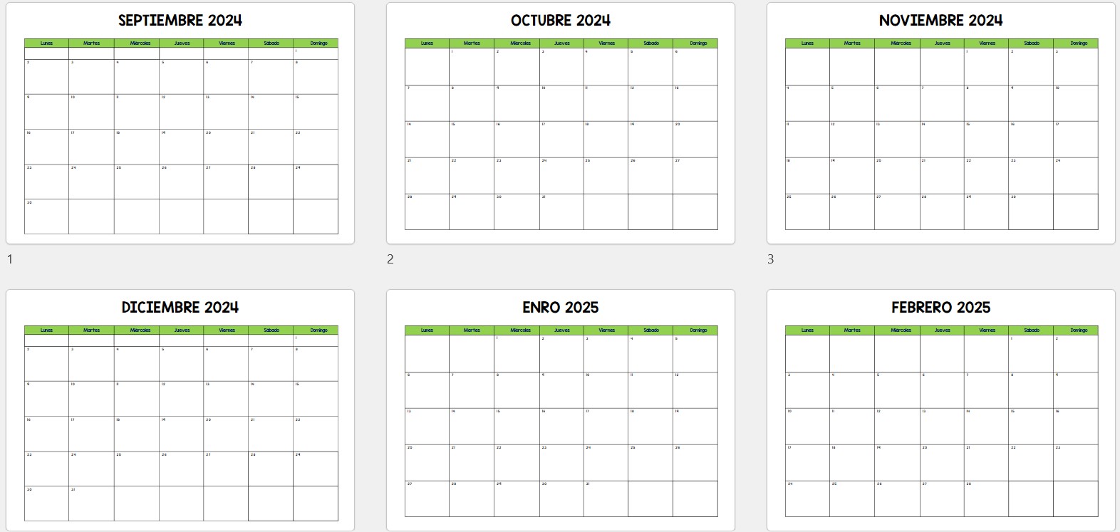 Calendario Minimalista