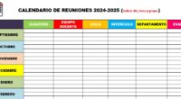REGISTRO CALENDARIO REUNIONES INFANTIL Y PRIMARIA 2024 2025 editable DESCARGA EL DOCUMENTO EN WORD REGISTRO-CALENDARIO-REUNIONES-INFANTIL-Y-PRIMARIA 2024-2025