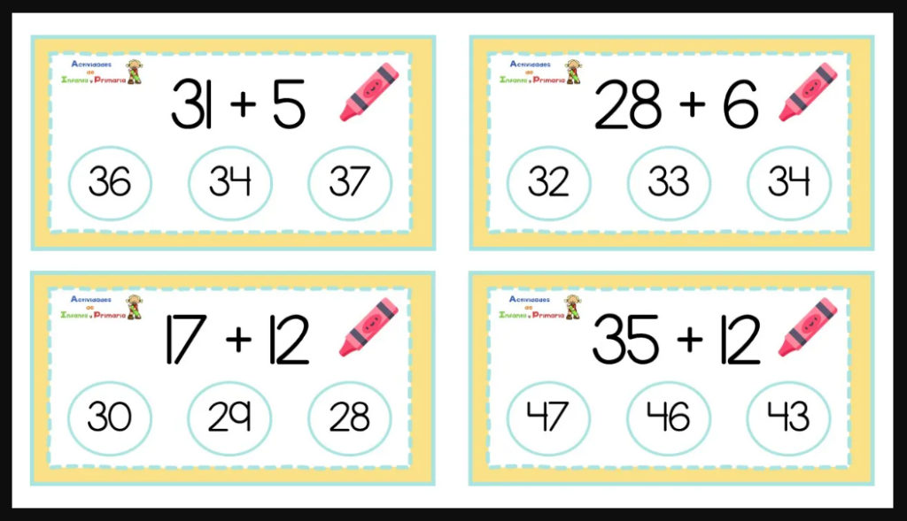 Se trata de un conjunto de cartas especialmente diseñadas con números y operaciones matemáticas que permiten a los estudiantes practicar sumas de forma dinámica y lúdica. Cada carta contiene números […]