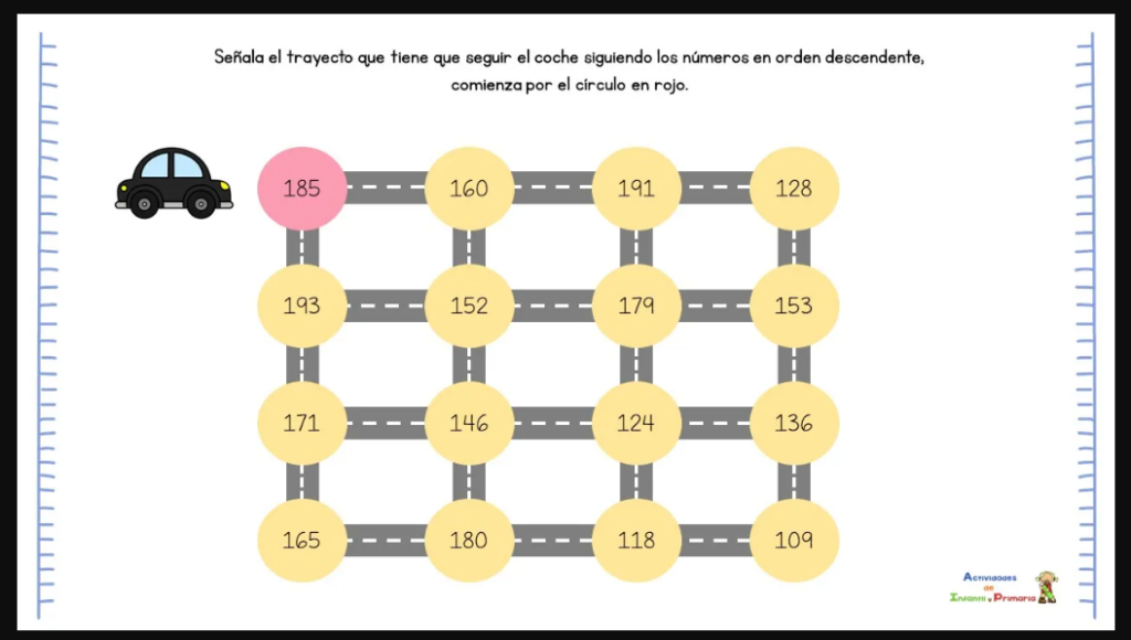 Las fichas están diseñadas para que los estudiantes practiquen la secuencia numérica tanto en orden ascendente (de menor a mayor) como descendente (de mayor a menor). Cada ficha presenta diferentes […]