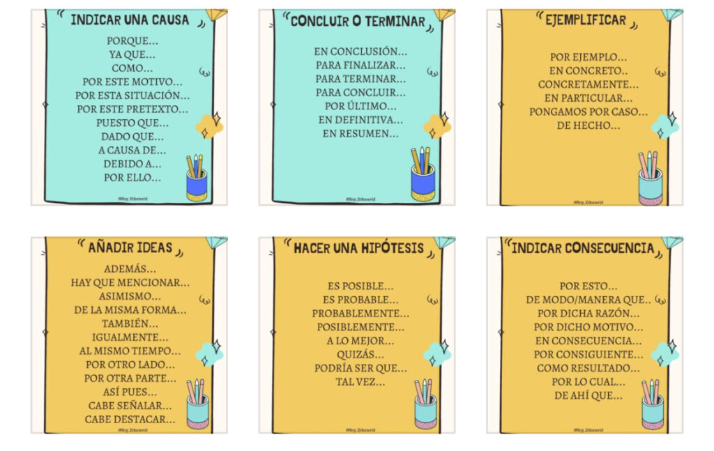 Conectores de texto expresión oral y escrita   Conectores de texto expresión oral y escrita