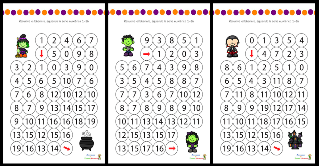 Con la llegada de Halloween, te traemos un material educativo y divertido: laberintos de números con temática de Halloween. Este recurso es ideal para que los niños trabajen sus habilidades […]