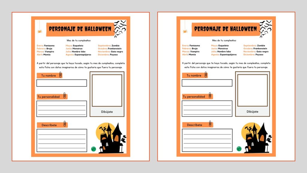 La siguiente ficha está diseñada para que los estudiantes creen su propio personaje de Halloween. Incluye secciones donde los niños pueden dibujar y describir su personaje, eligiendo características como su […]