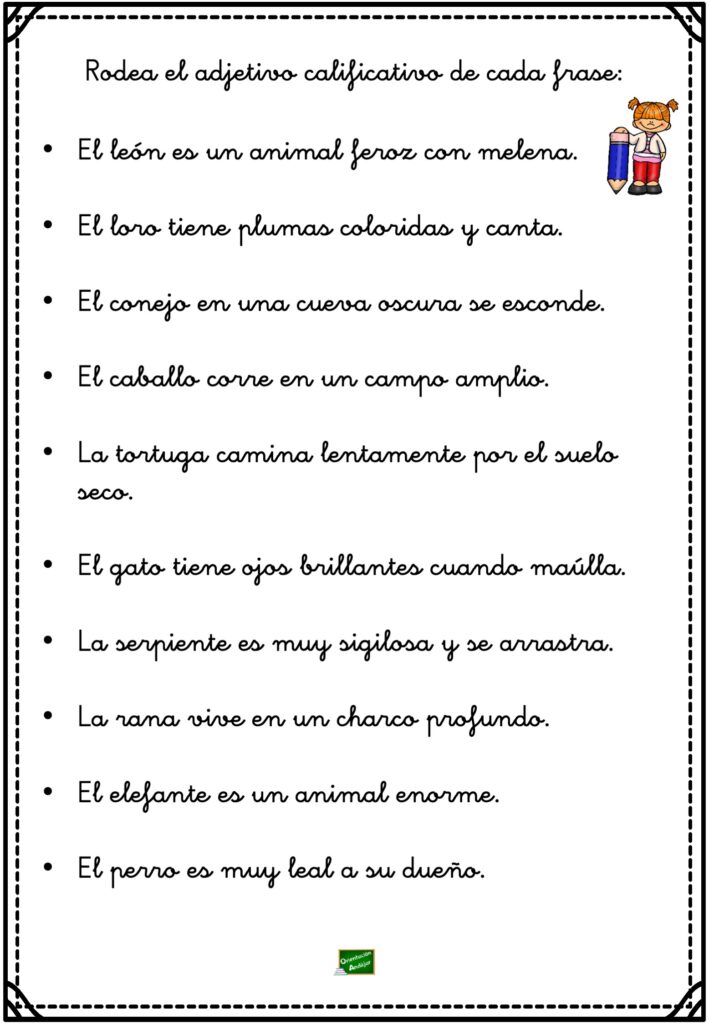 Hoy te traemos un recurso educativo perfecto para trabajar las categorías gramaticales, en particular los adjetivos calificativos. Este material propone una serie de oraciones en las que los niños deben […]
