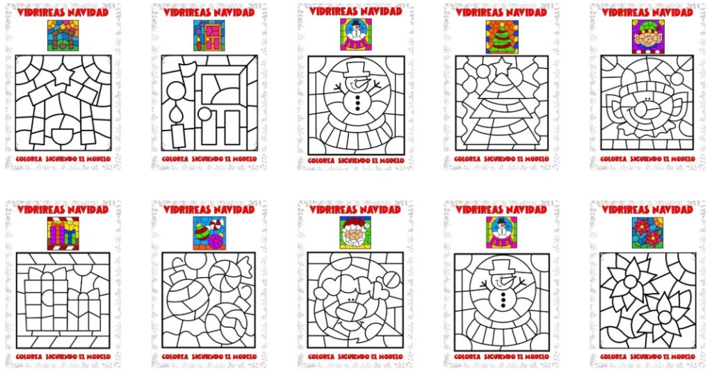 La magia de la Navidad continúa con este Volumen 2 de vidrieras navideñas para colorear siguiendo el modelo. Estas nuevas plantillas ofrecen diseños aún más variados y detallados, ideales para decorar […]