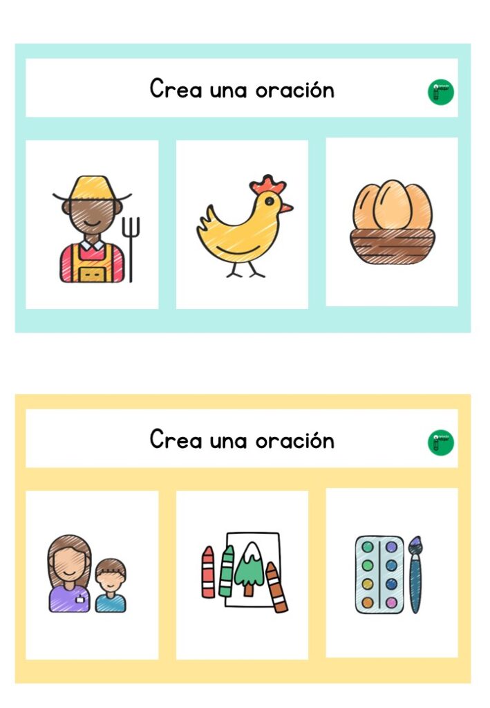 Expresión escrita: Crea una oración a partir de las imágenes ...