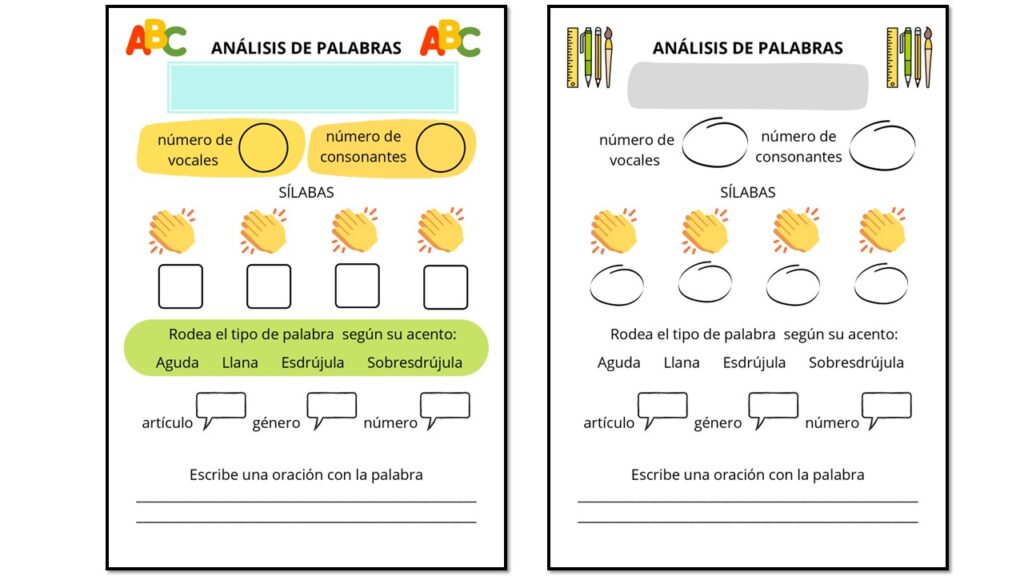 Hoy os dejamos este divertido recurso para aprender a analizar palabras.  Primero tenemos que seleccionar la palabra y contamos su número de vocales y consonantes. Después, aprendemos a separar las […]