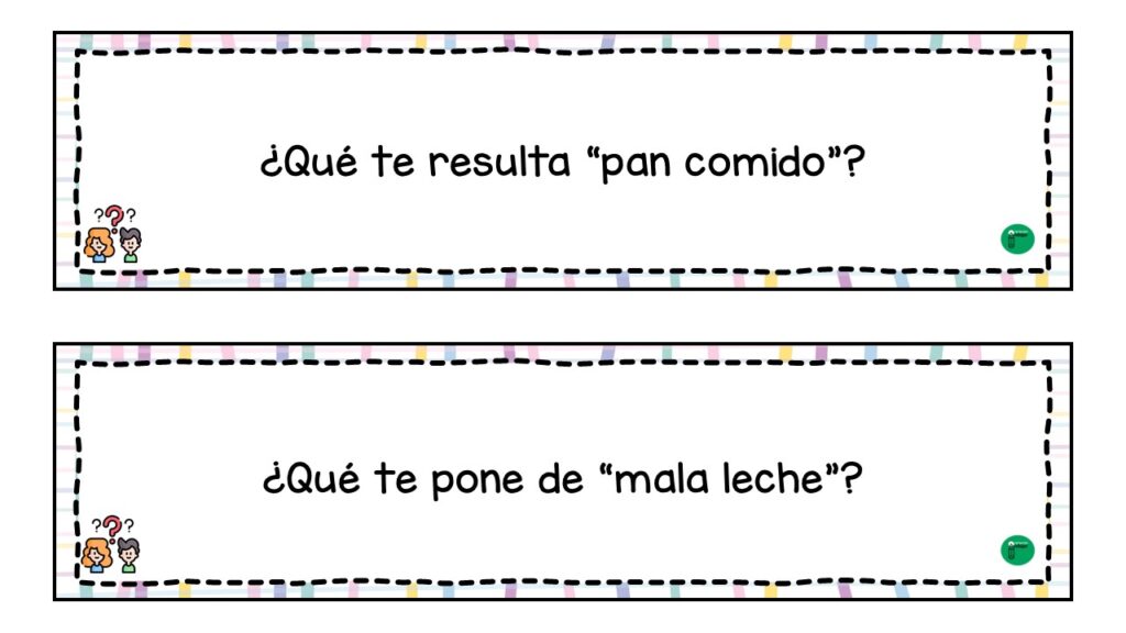 Hoy queremos presentaros un recurso muy especial: una colección de tarjetas con preguntas formuladas a partir de frases hechas. ¿El objetivo? Trabajar la estimulación del lenguaje, desarrollar la comprensión del […]