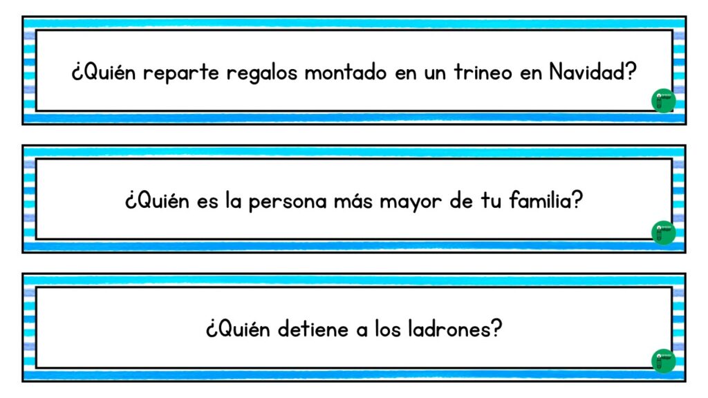 Estas tarjetitas contienen una colección de preguntas diferentes, todas formuladas con «¿Quién?». Por ejemplo, preguntas como «¿Quién es tu mejor amigo?»;  invitan a los estudiantes a reflexionar, recordar y compartir […]