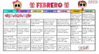 Calendario problemas sumas y restas primer ciclo febrero 2025