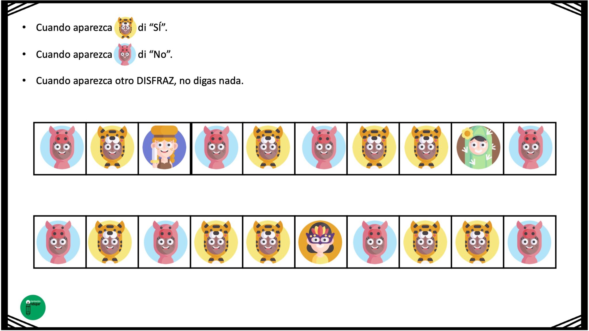 Material Go-No Go INFANTIL Y 1er CICLO CARNAVAL - Orientacion Andujar