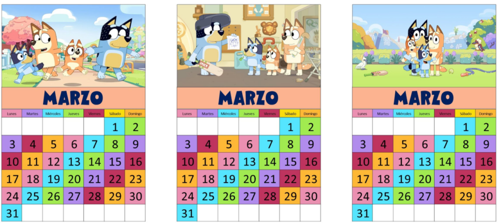 ¡Marzo ya está aquí! Y qué mejor manera de organizar el mes que con un hermoso calendario a todo color inspirado en Bluey y su familia. Este calendario imprimible es […]