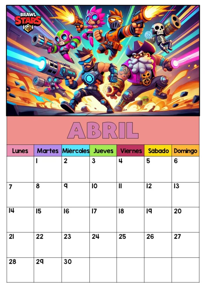CALENDARIO BONITO ANOTACIONES BRAWL STARS Abril 2025 Orientacion Andujar calendario-bonito-anotaciones-brawl-stars-abril-2025-orientacion-andujar