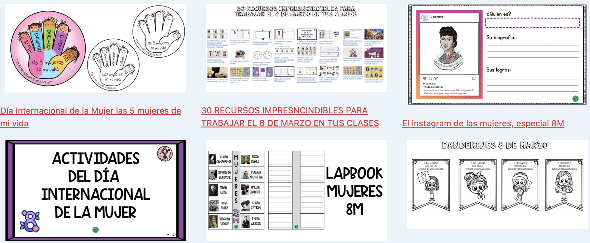 RECOPILATORIO TODAS ETAPAS DE MATERIALES SOBRE EL 8M PARA COLES + 20 ...