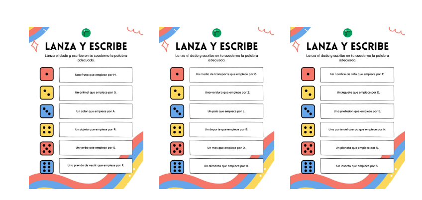 La siguiente actividad se compone de diferentes tableros, y en cada uno de ellos aparece cada una de las caras del dado (del 1 al 6). Cada número está asociado […]