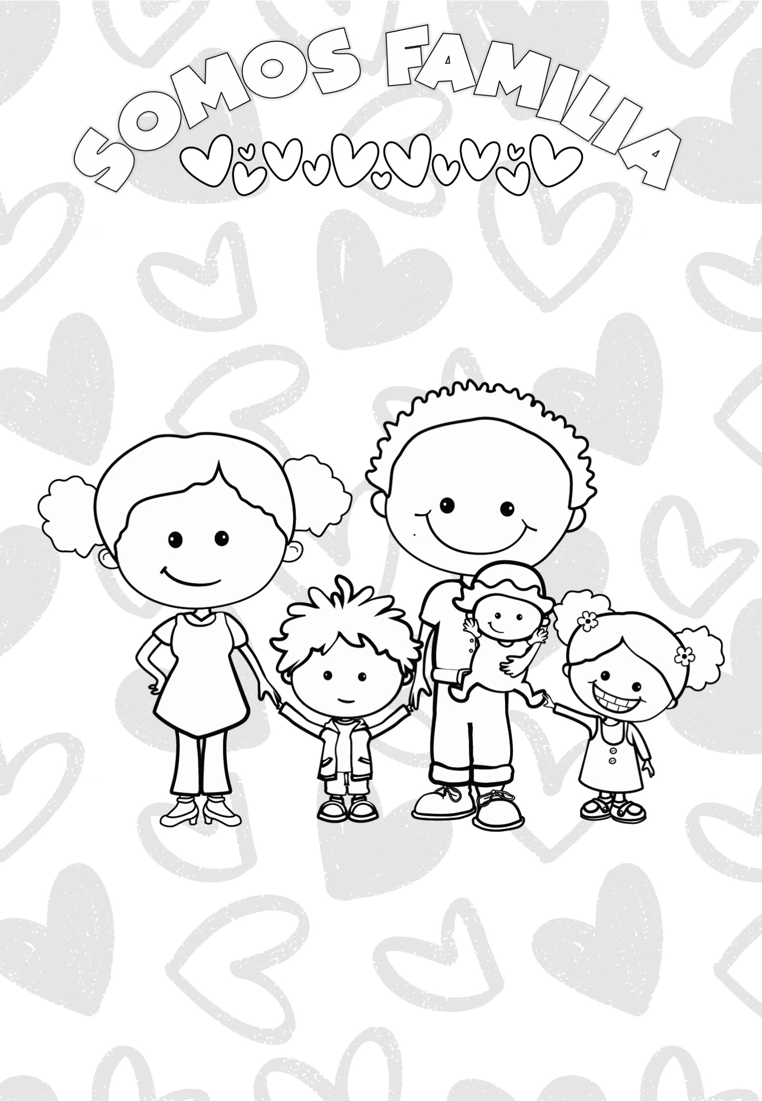 Familia Para Colorear Animado