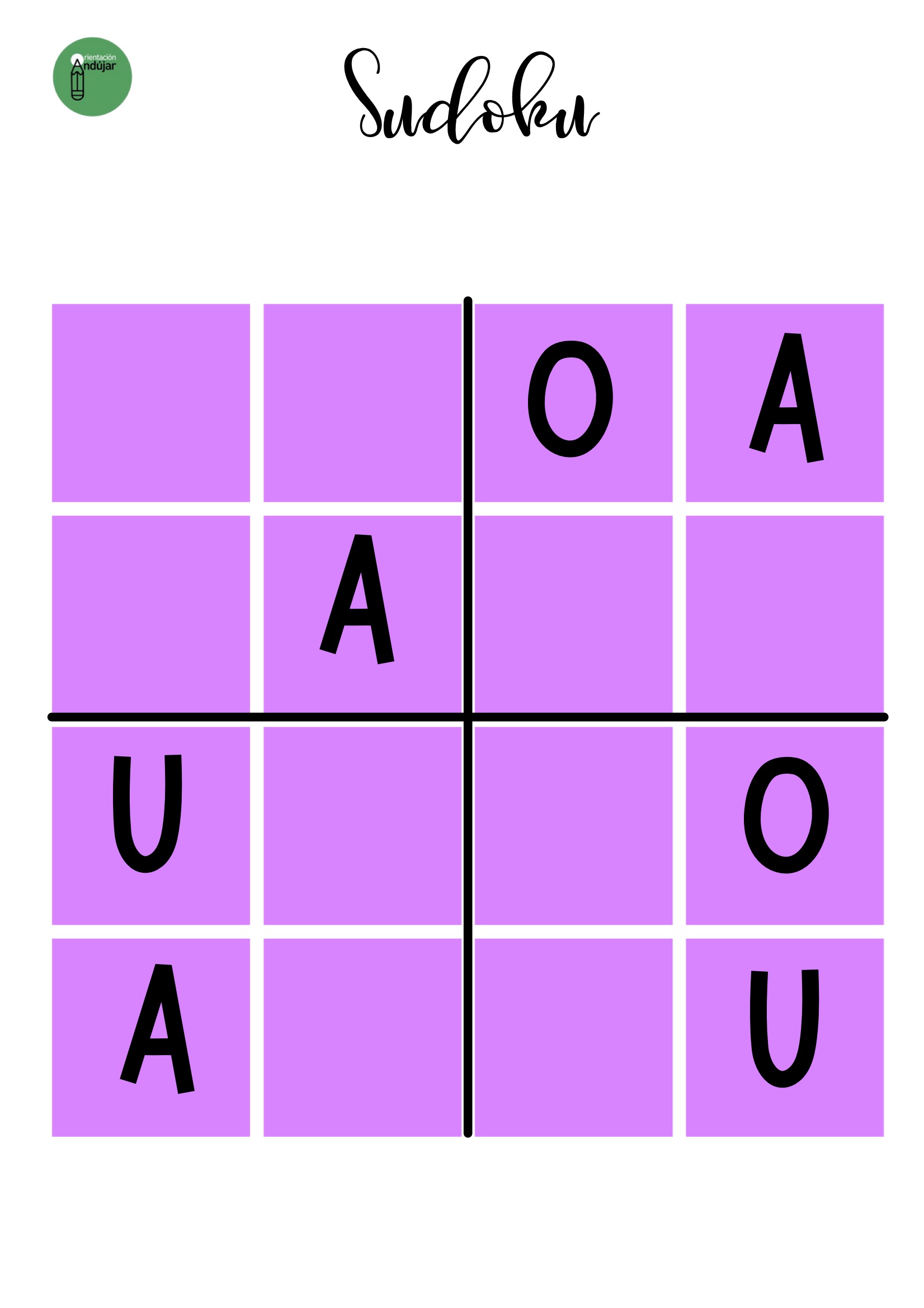 Sudokus DE VOCALES Para Peques 10 Orientaci n And jar Recursos 