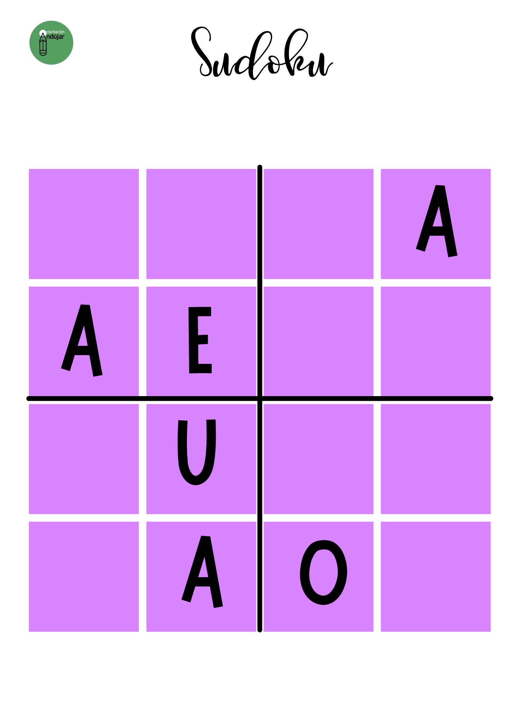 Sudokus DE VOCALES Para Peques 11 Orientaci n And jar Recursos 