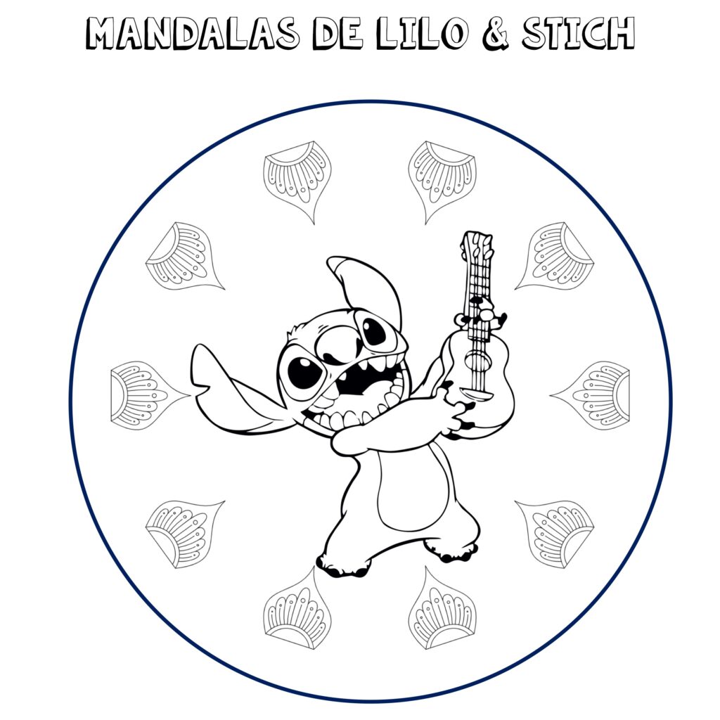 Preciosa colección de mandalas para colorear de Lilo y Stitch ...